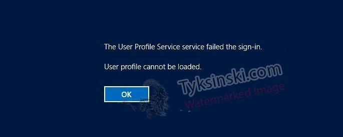 user profile cannot be loaded