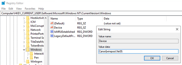 gpo set default printer per user